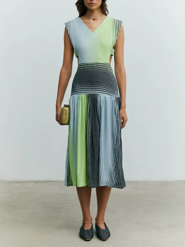 Elegant Gradient Print Pleated Dress sold by Like My Choice