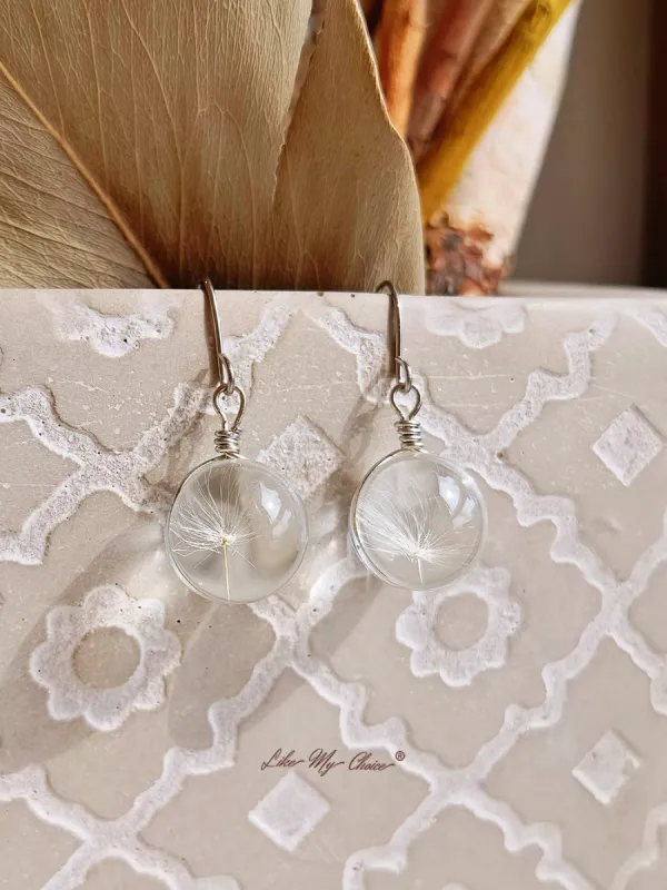 Dandelion Crystal Ball Pendant Earring sold by Like My Choice