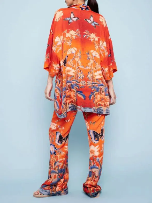 Unique Satin Butterfly Floral Print Loose Shirt sold by Like My Choice product image thumbnail 5