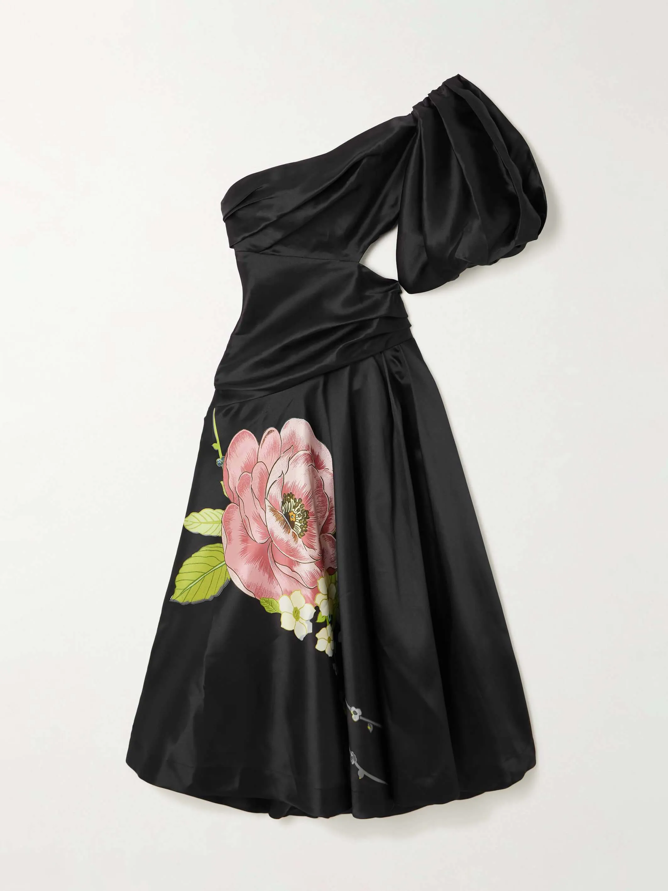 Fashion One Shoulder Hollow Floral Print Midi Dress sold by Like My Choice product image thumbnail 3