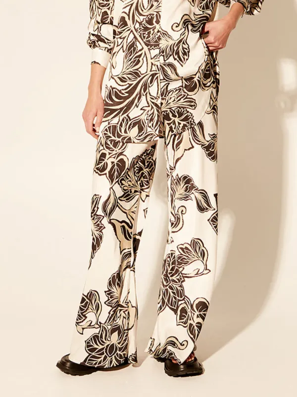 Exquisite Floral Print Elastic Loose Pocket Wide Leg Pants sold by Like My Choice