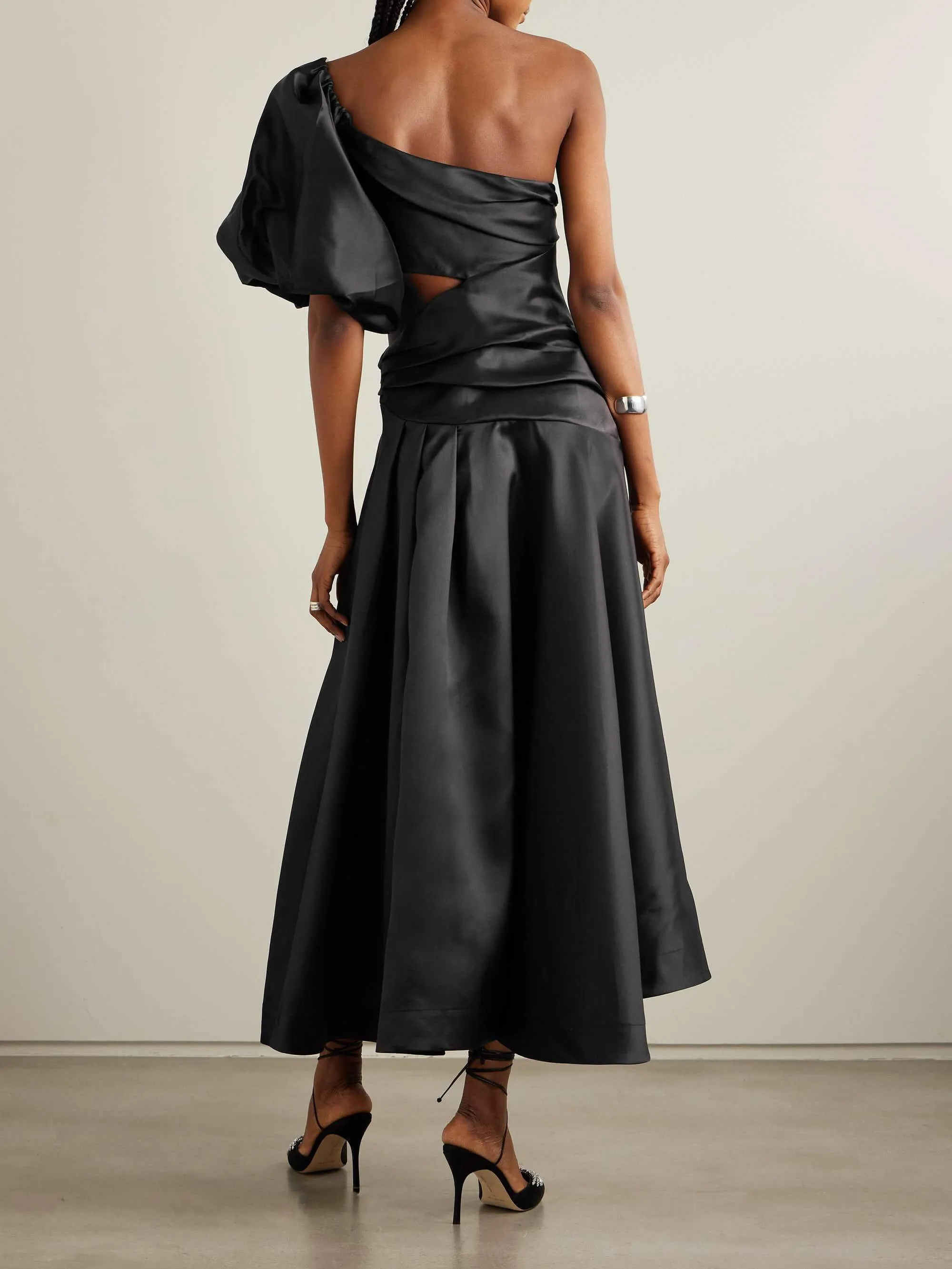 Fashion One Shoulder Hollow Floral Print Midi Dress sold by Like My Choice product image thumbnail 2