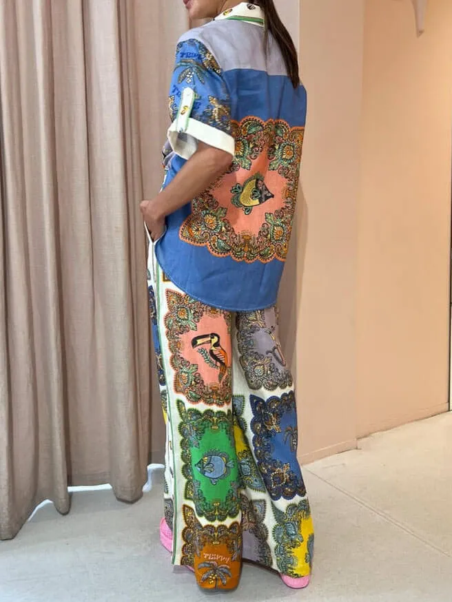 Paisley Satin Floral Button-Down Shirt sold by Like My Choice product image thumbnail 3