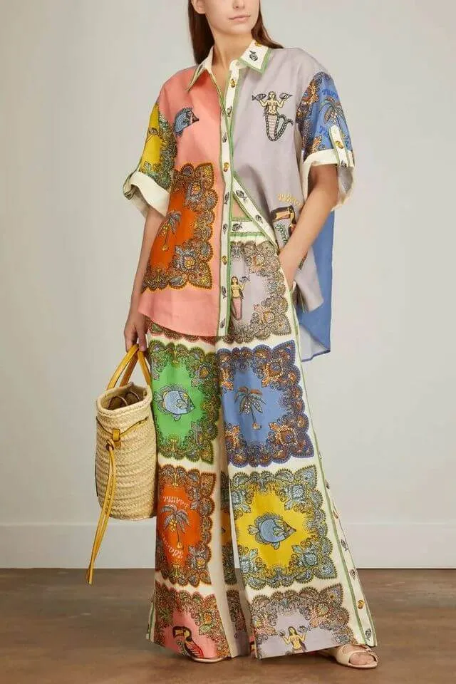 Paisley Satin Floral Button-Down Shirt sold by Like My Choice product image thumbnail 4