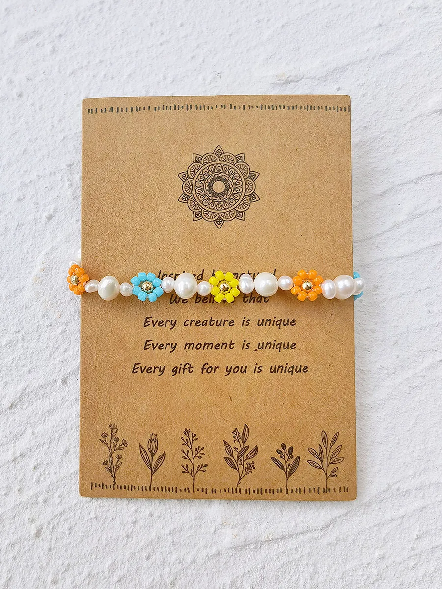 Adjustable Drawstring Beaded Bracelet Colorful Daisies sold by Like My Choice product image thumbnail 3