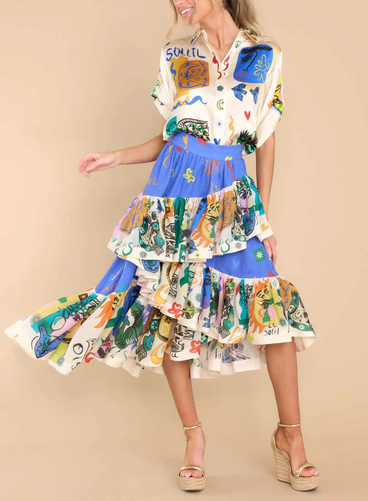 Asymmetrical Ruffled Midi Skirt sold by Like My Choice product image thumbnail 2