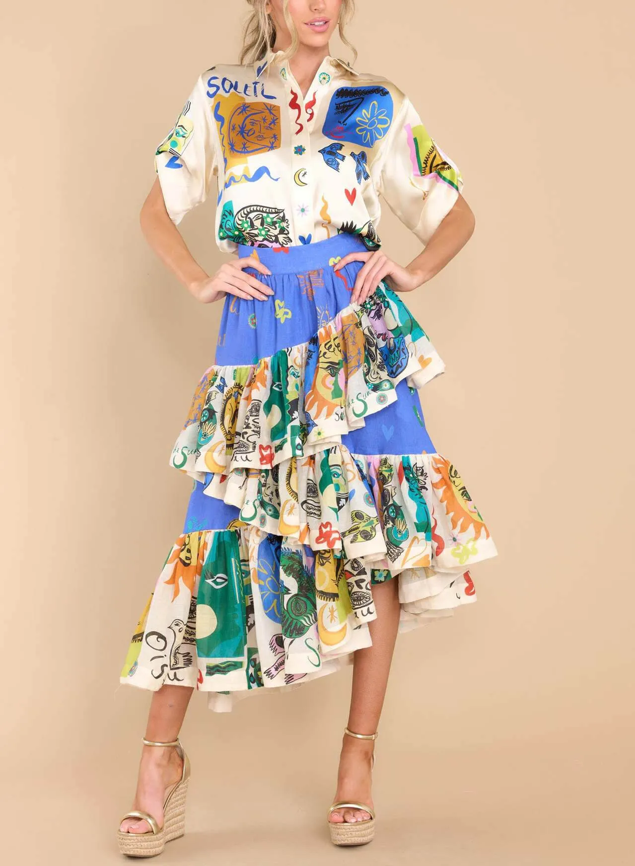 Asymmetrical Ruffled Midi Skirt sold by Like My Choice product image thumbnail 3