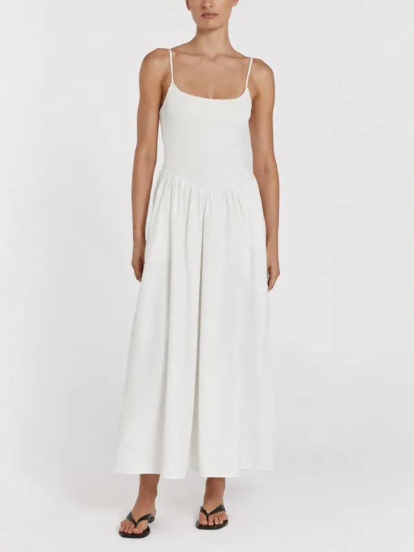 Fashionable Spaghetti Strap Solid Color Slit Midi Dress sold by Like My Choice