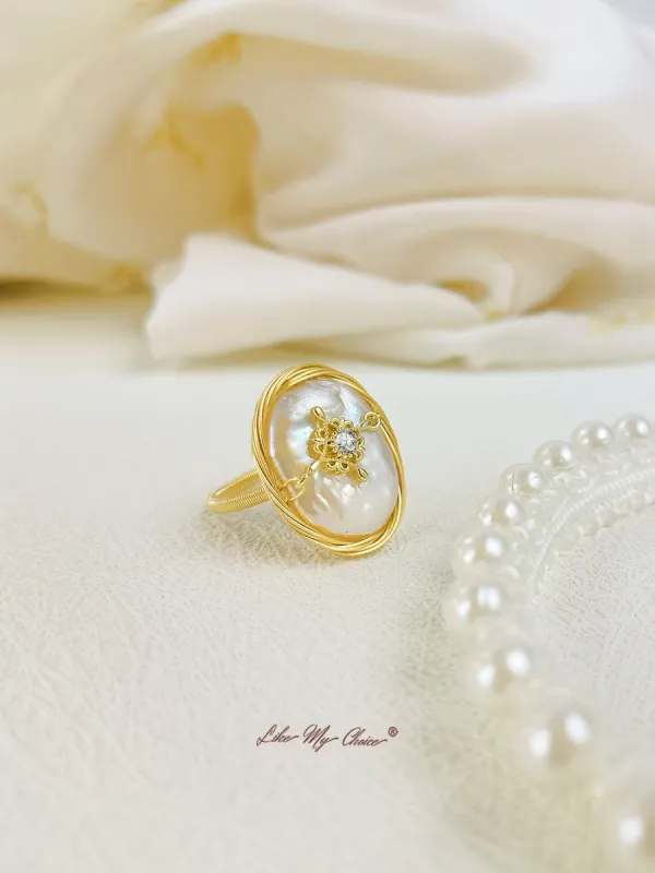 Gold-plated Baroque Pearl Ring sold by Like My Choice