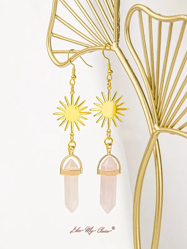 Natural Hexagon Quartz Earrings sold by Like My Choice