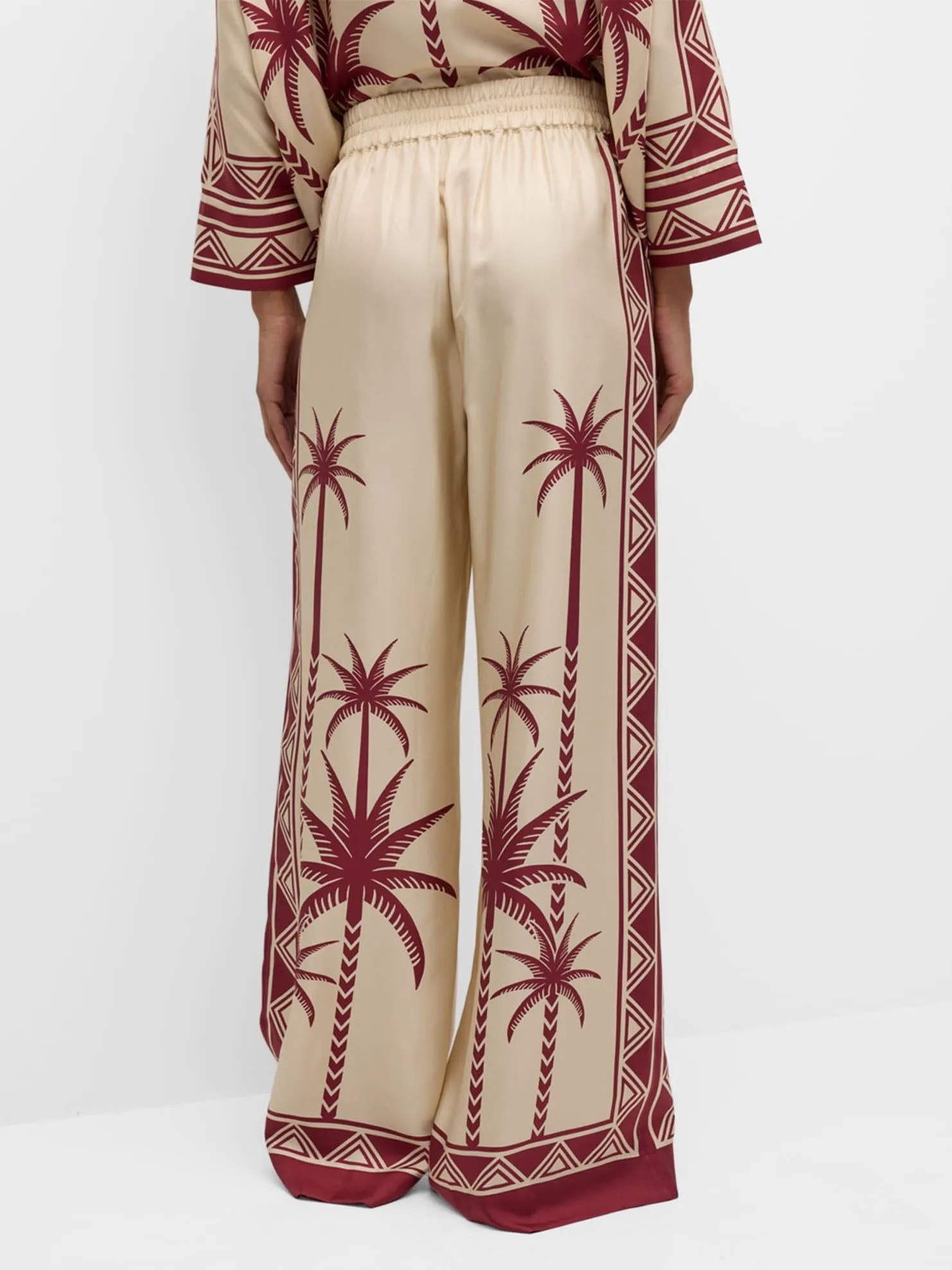Exquisite Palm Tree Oversized Loose Print Pocket Stretch Wide Leg Pants sold by Like My Choice product image thumbnail 3