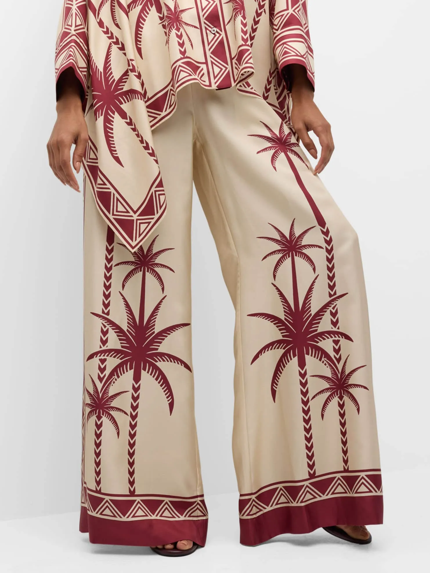 Exquisite Palm Tree Oversized Loose Print Pocket Stretch Wide Leg Pants sold by Like My Choice product image thumbnail 4