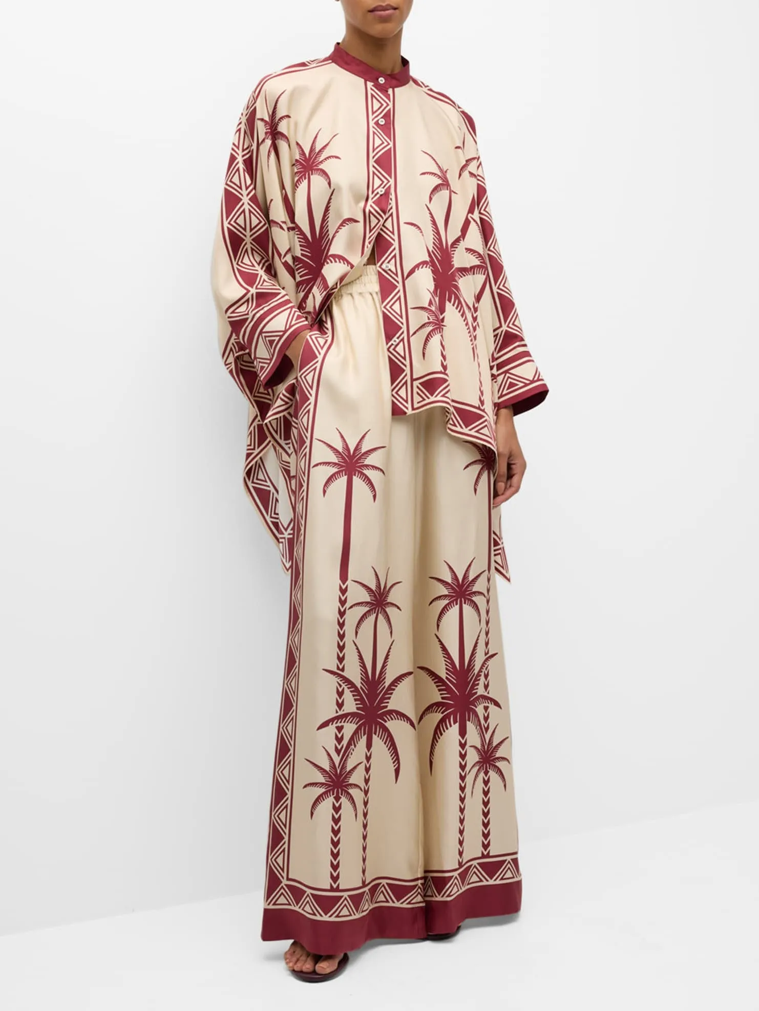 Exquisite Palm Tree Oversized Loose Print Pocket Stretch Wide Leg Pants sold by Like My Choice product image thumbnail 2