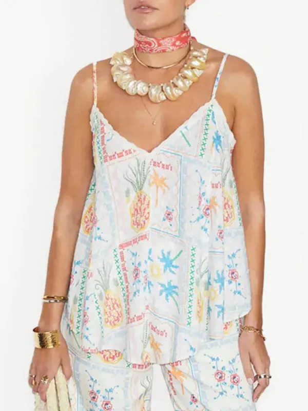 Unique Island Print Cami Tank Top sold by Like My Choice