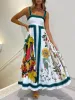 Fashion Printed Backless Halter Hem Loose Dresses sold by Like My Choice