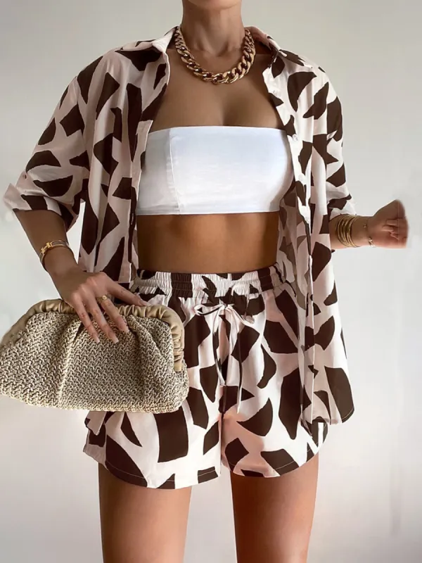 Unique Zebra Print Loose Shirt Shorts Set sold by Like My Choice