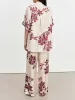 Modern Satin Floral Print Side Pocket Wide Leg Pants sold by Like My Choice