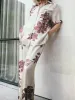 Modern Satin Floral Print Side Pocket Wide Leg Pants sold by Like My Choice