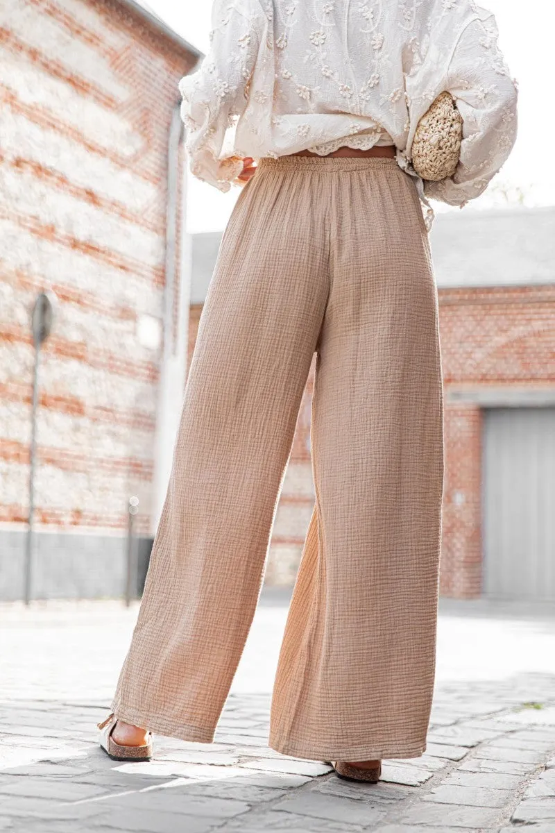 Modern Casual Solid Color Loose Wide-Leg Pants sold by Like My Choice product image thumbnail 5