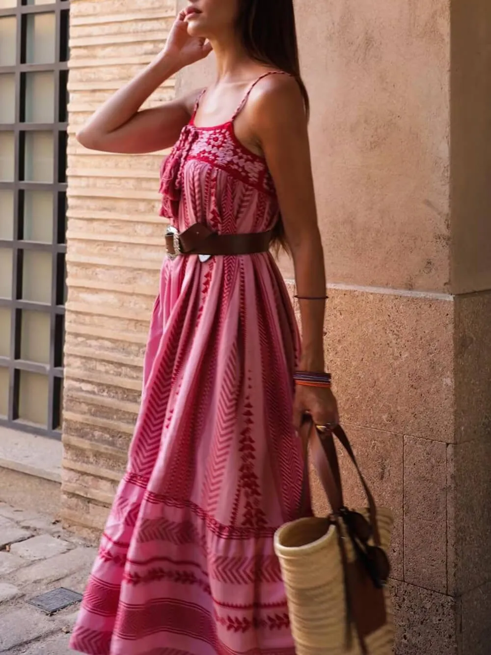 Ethnic Style Crochet Patchwork Knitted Slip Maxi Dress sold by Like My Choice product image thumbnail 3