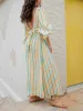 Striped Floral Print Sexy Backless Midi Dress sold by Like My Choice