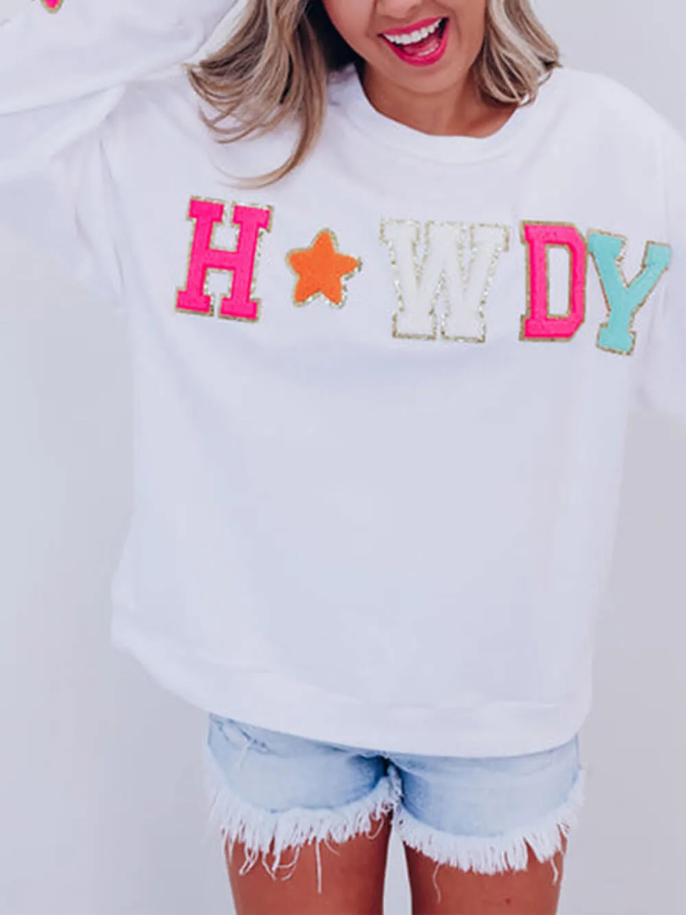 Fashion Letter Star Print Sweatshirt sold by Like My Choice product image thumbnail 5