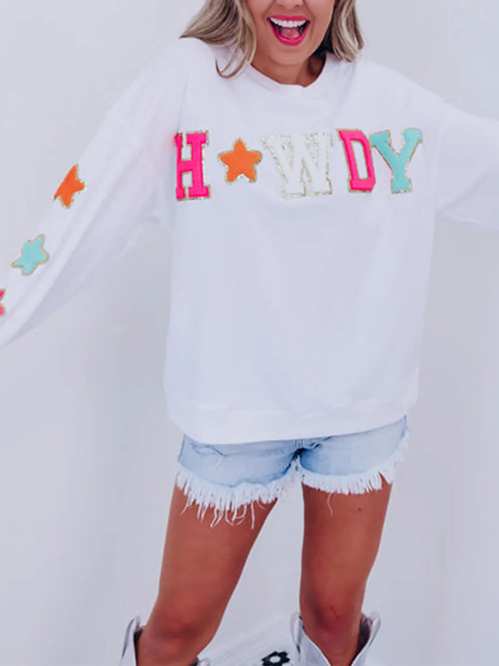 Fashion Letter Star Print Sweatshirt sold by Like My Choice product image thumbnail 3