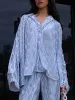 Unique Pleated with Waves Oversized Shirt sold by Like My Choice