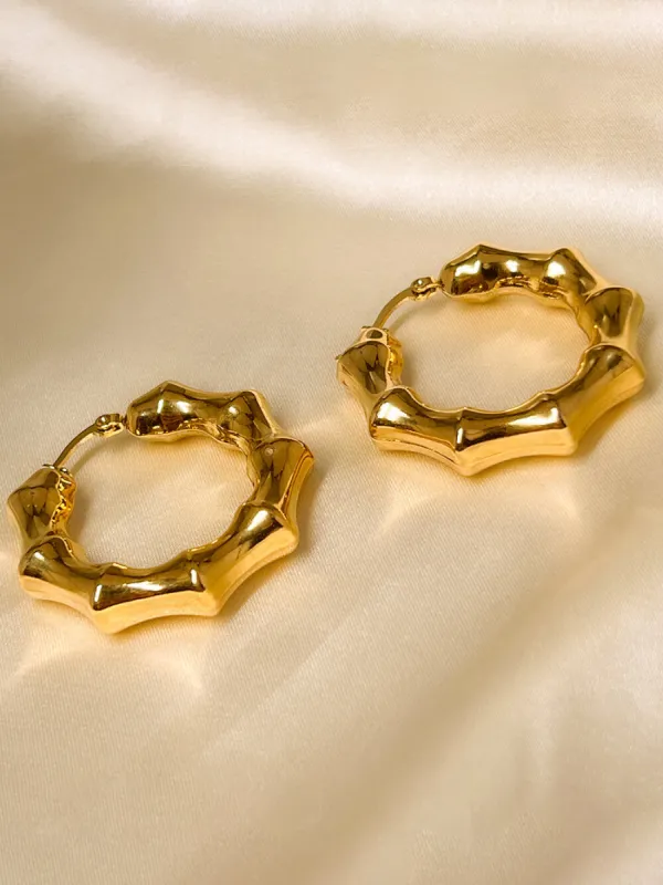 Large Hoop Bamboo Earrings sold by Like My Choice