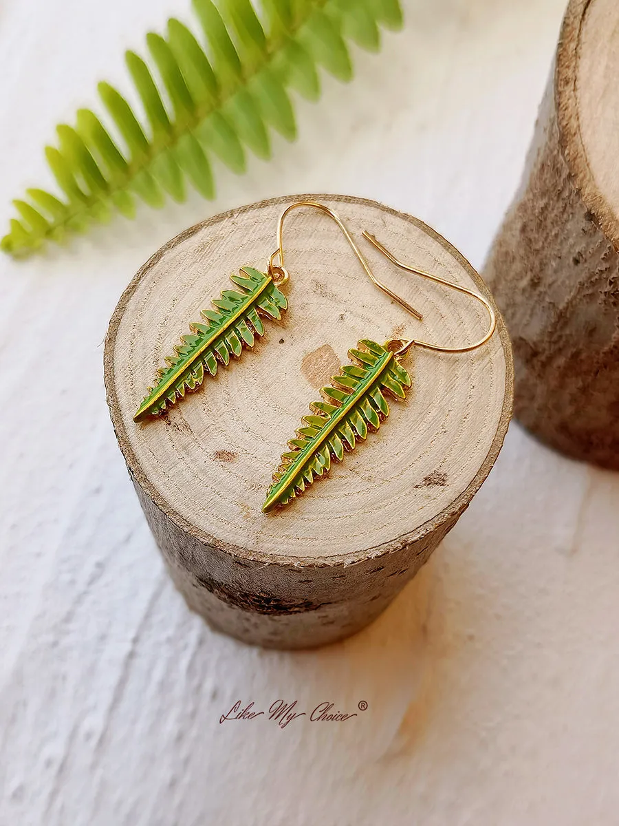 Pressed Flower Earrings - Natural Forest Fern Resin Leaf Botanical sold by Like My Choice product image thumbnail 3