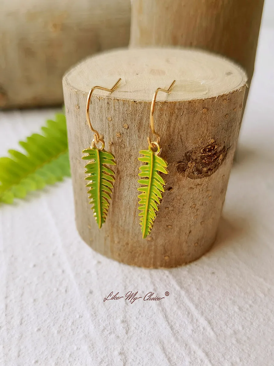 Pressed Flower Earrings - Natural Forest Fern Resin Leaf Botanical sold by Like My Choice product image thumbnail 4