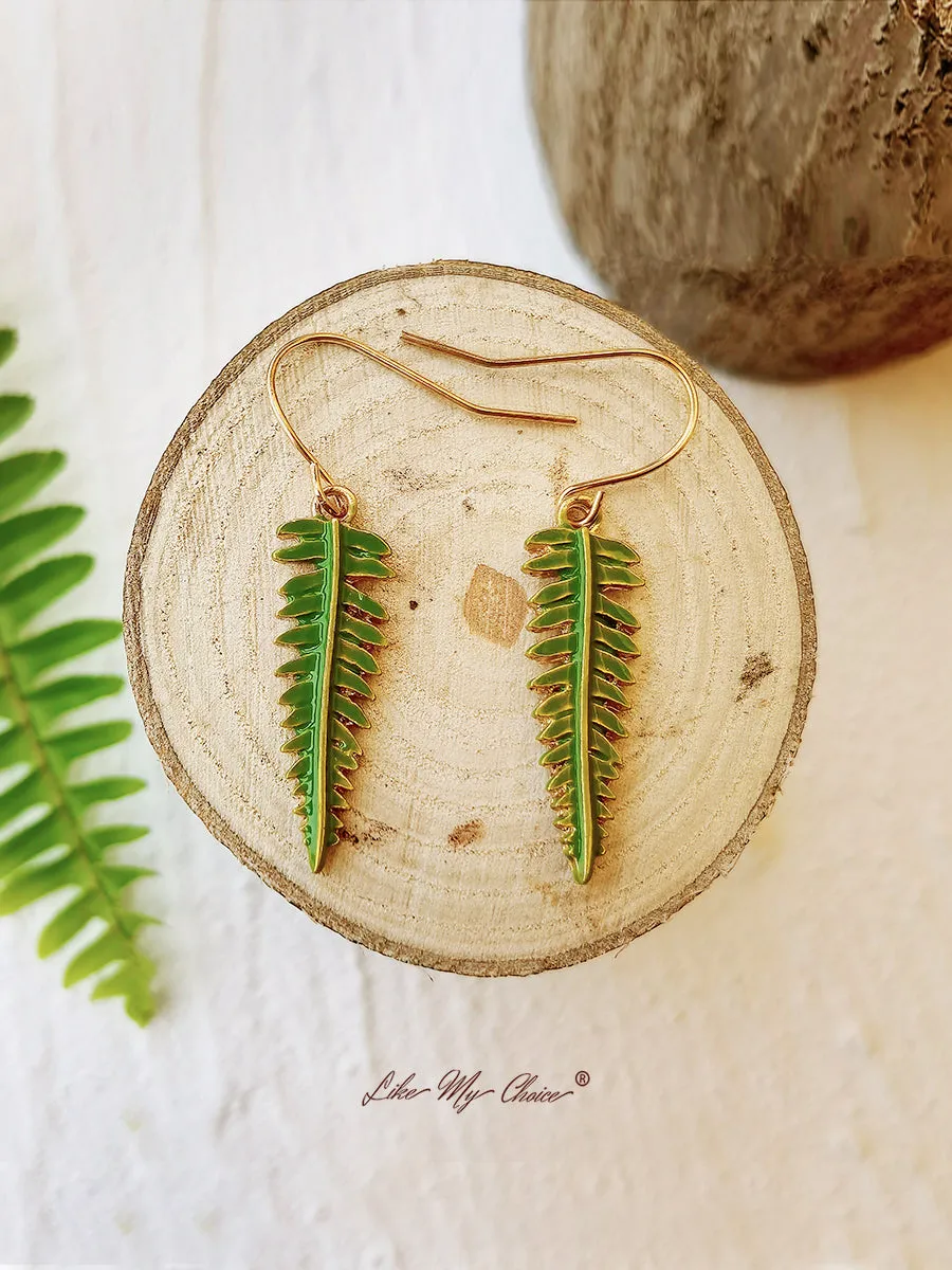 Pressed Flower Earrings - Natural Forest Fern Resin Leaf Botanical sold by Like My Choice product image thumbnail 2