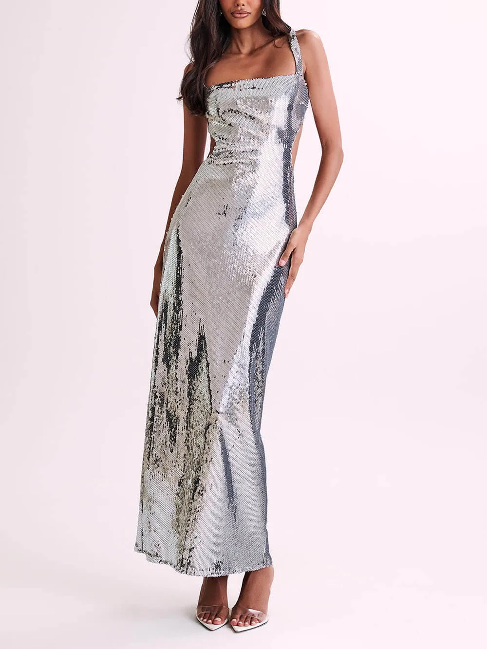 Sequin Cut Out Maxi Dress sold by Like My Choice product image thumbnail 3