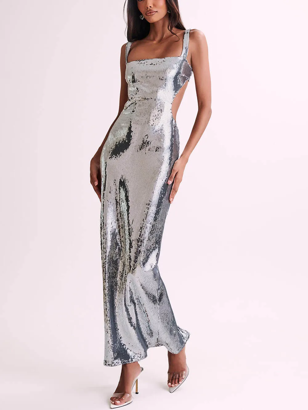 Sequin Cut Out Maxi Dress sold by Like My Choice product image thumbnail 5