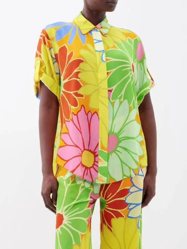 Fashion Floral Print Loose Lapel Single Breasted Shirt sold by Like My Choice