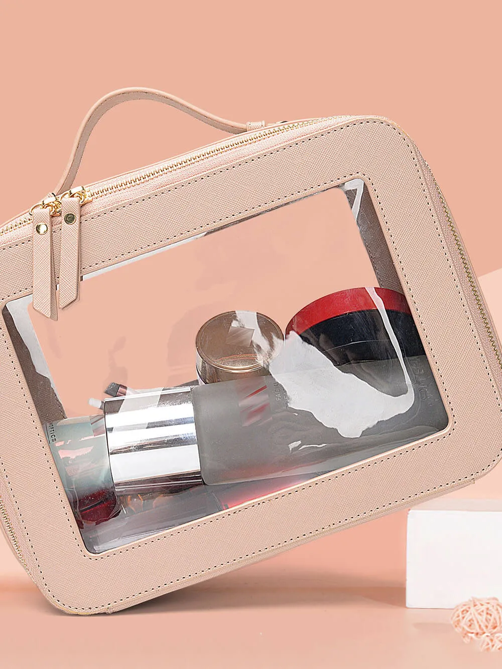 Transparent PU Portable Makeup Bag sold by Like My Choice