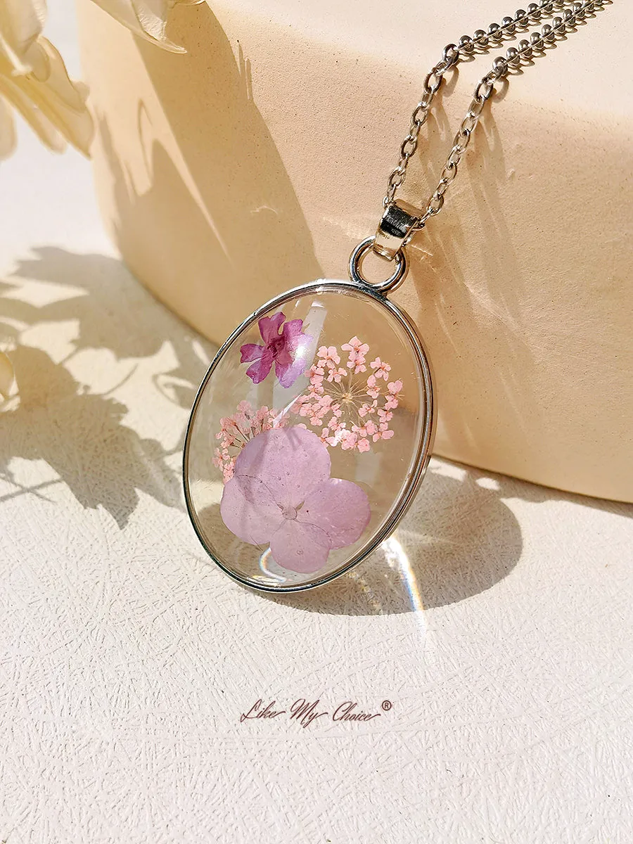 Resin Pendant Necklace With Queen Anne Lace Cherry Embossed Flowers sold by Like My Choice product image thumbnail 5