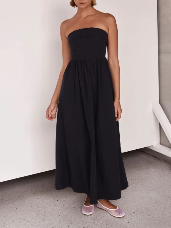 Resort Style Tulare Strapless Midi Dress sold by Like My Choice