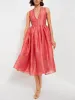 Exquisite Embroidered V-Neck Slim Midi Dress sold by Like My Choice