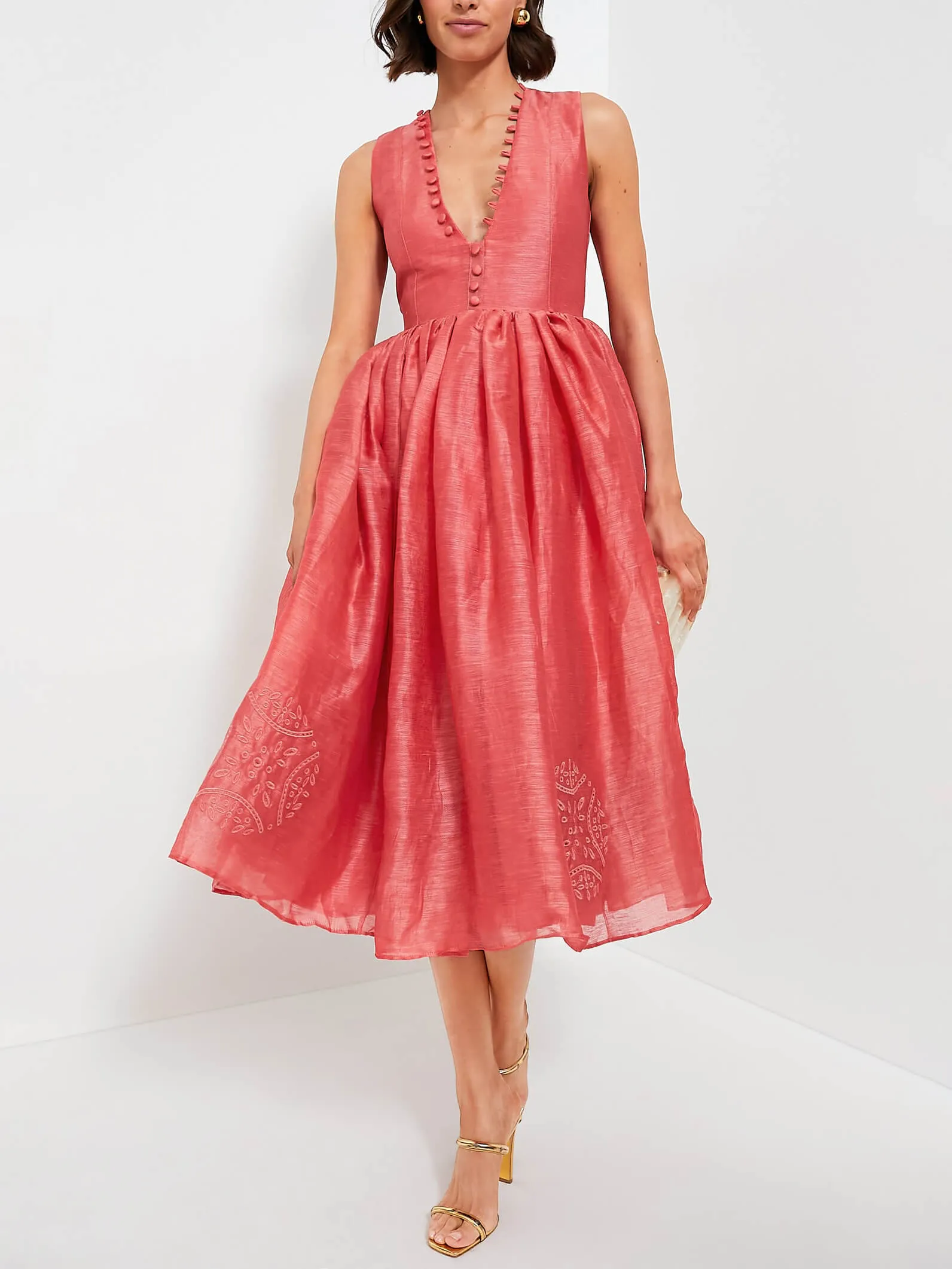 Exquisite Embroidered V-Neck Slim Midi Dress sold by Like My Choice