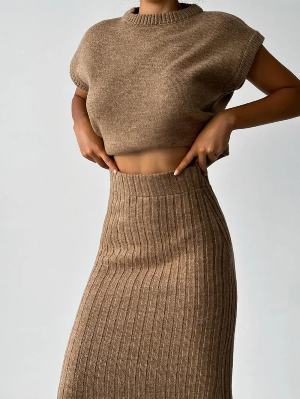 Casual Simple Sleeveless Knitted Suit sold by Like My Choice product image thumbnail 2