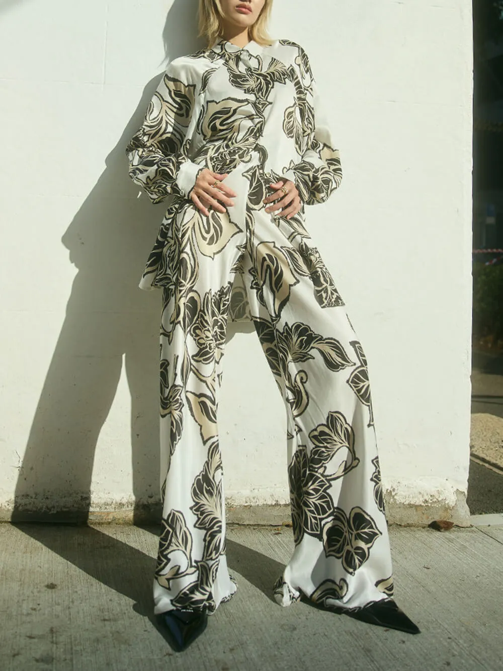 Exquisite Floral Print Loose Oversized Shirt sold by Like My Choice product image thumbnail 5