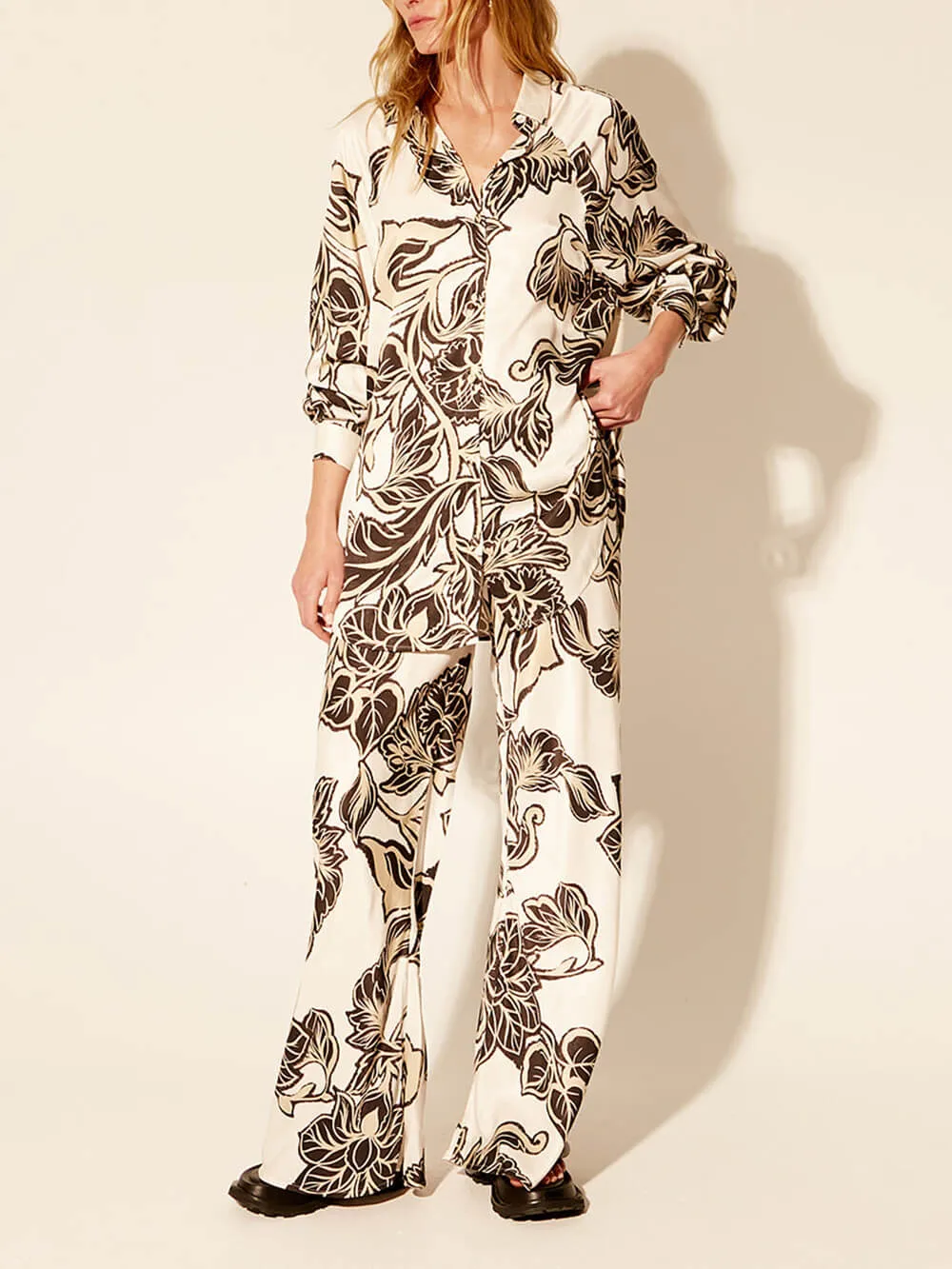 Exquisite Floral Print Loose Oversized Shirt sold by Like My Choice product image thumbnail 2