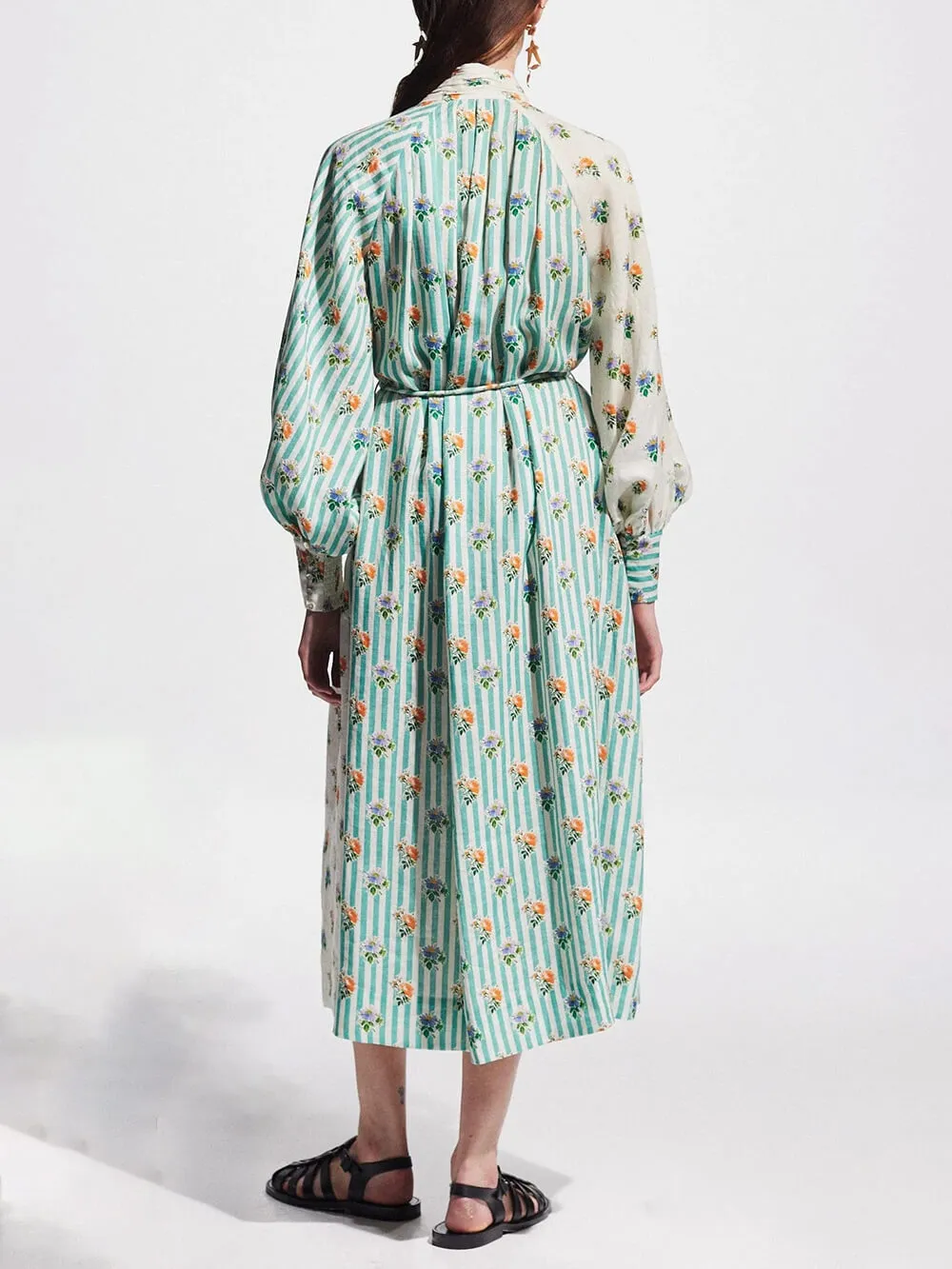 Elegant Puff Sleeve Printed Shirt Dress sold by Like My Choice product image thumbnail 4