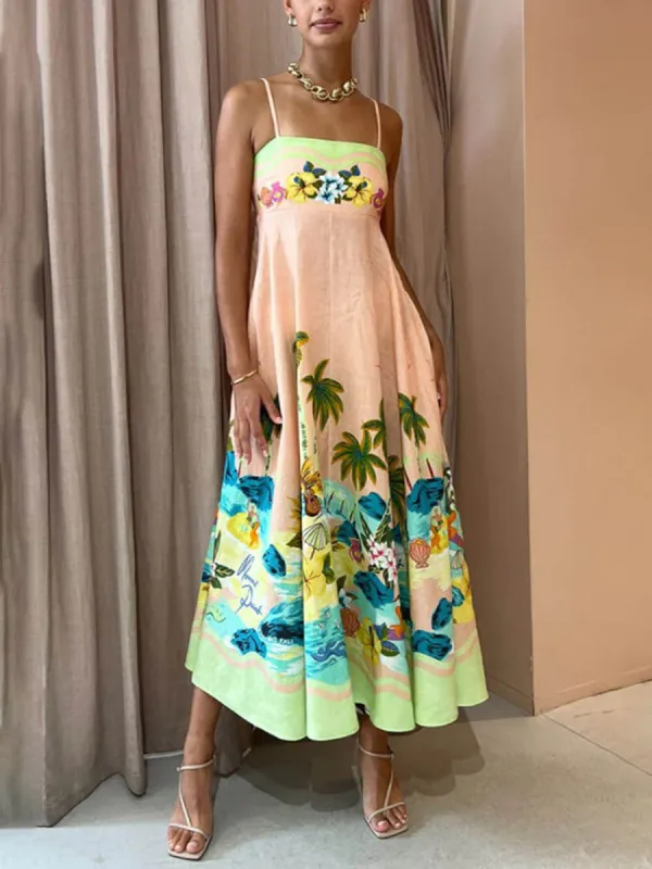 Sling Printed Casual Midi Dress sold by Like My Choice