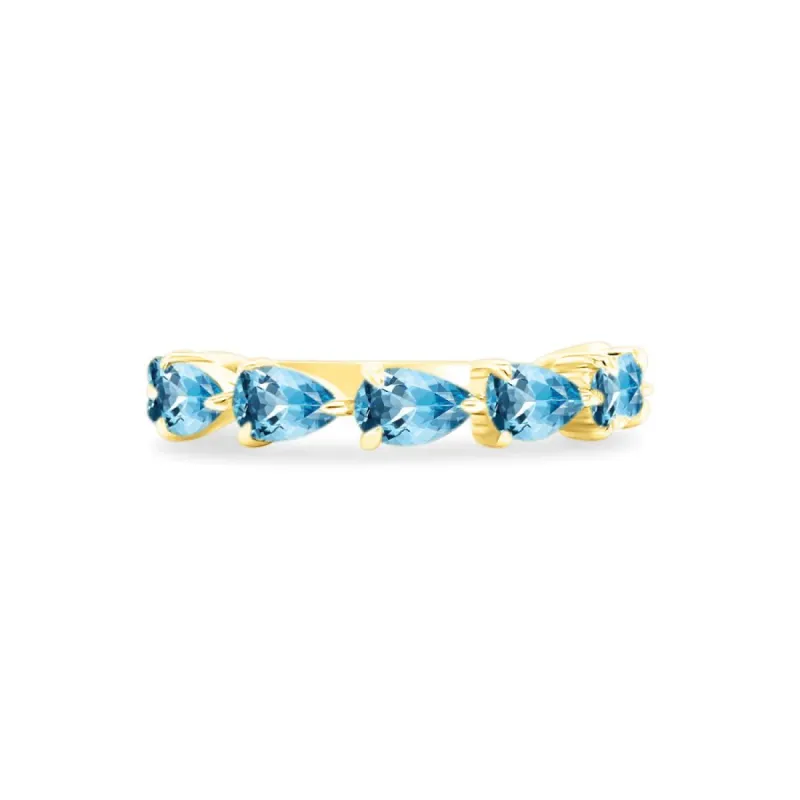 Petite Aquamarine Chasing Pear sold by LINDSEY LEIGH JEWELRY