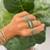 Gemstone and Diamond Halfway Band sold by LINDSEY LEIGH JEWELRY