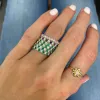 Gemstone and Diamond Halfway Band sold by LINDSEY LEIGH JEWELRY
