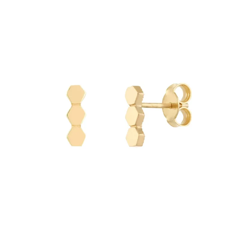 Honeycomb Bar Stud sold by LINDSEY LEIGH JEWELRY
