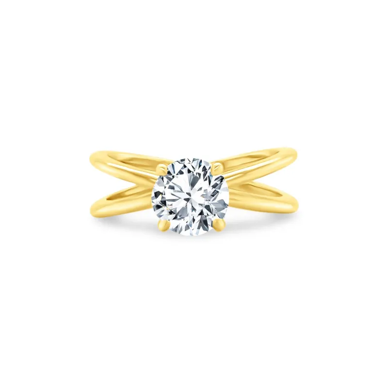 Round Solitaire on Split Shank sold by LINDSEY LEIGH JEWELRY